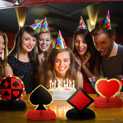 8 Pieces Casino Birthday Themed Party Decorations Set, Poker Honeycomb Centerpie