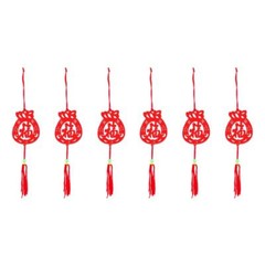 6pcs Chinese Lantern Ornaments New Year Flannel Pendant Spring Festival E4