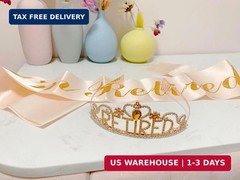 JETKONG Retirement Party Decorations Retired Tiara/Crown, Retired Sash for Women