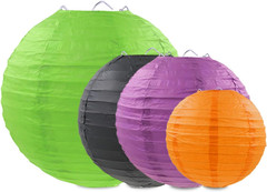 Halloween Paper Lanterns Black Purple Orange Green Halloween Party Decorations f