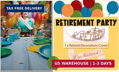 JETKONG Retirement Party Decorations Retired Tiara/Crown, Retired Sash for Women