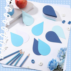 360 Pcs Raindrop Cutouts Paper 3.9 Inch White and Blue Die Cuts for DIY Craft Pr