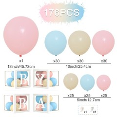 DIY Gender Reveal Party Decorations – 176pcs Pink and Blue Balloons Arch Kit,…