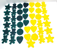 43 Plastic Balloon Weights Green Yellow Star Bear Heart Smile Vintage Zibi-Core