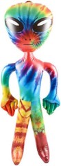 36″ Alien INFLATE (Vinyl) Galaxy/Rainbow/Tie Dye. Inflatable Large Alien Figures