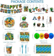101Pcs Sprunki Birthday Party Decoration Set – 24 Cake Toppers, 18 Balloons, 1 H