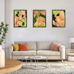 NAHARO Natural Preserved Moss Wall Art – 16»*12», Rectangle*3