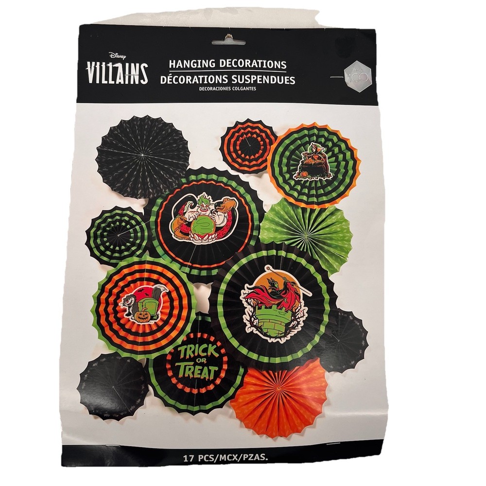 Disney Villains Halloween Party Hanging Decorations 17 Pieces NIP