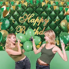 Green Happy Birthday Banner Gold Green Bokeh Balloons Happy Birthday Photography