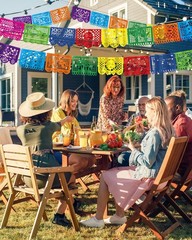 36 FT Mexican Party Banners, 2 Pack Colorful Papel Picado for Cinco De Mayo