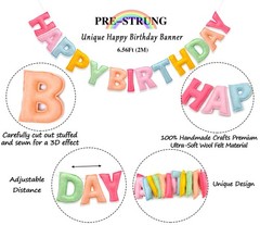 Pre-Strung 3D Pastel 4 inches (letters), 6.56 feet (length), Soft Fresh Color