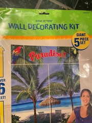 Beach/Palm Tree Wall Decorating Kit w/1 Palm Tree Centerpiece Open/Unused e2