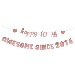 Rose Gold Birthday Party Decorations for Girls – Glittery Happy Birthday 10th