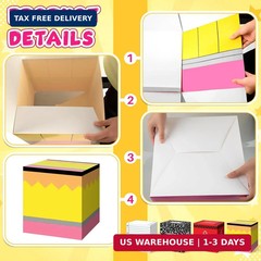 4 Pcs Back to School Balloon Box Decoration Sets Include Pencil Crayon Notebook