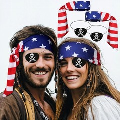 Comfortable Lightweight Pirate Accessories for Halloween Parties – 4-Piece Set