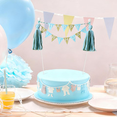 94 Pcs Personalized Felt Triangle Bunting Cake Banner Set, DIY Handmade Flag Ban