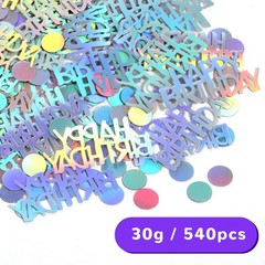 540 PCS Iridescent Happy Birthday Confetti Glitter Table Scatter Party