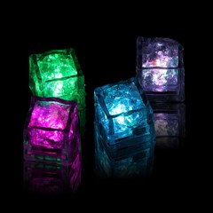 24x Waterproof Light Up LED Ice Cubes for Drinks Party Glowing Flashing Ice Cube