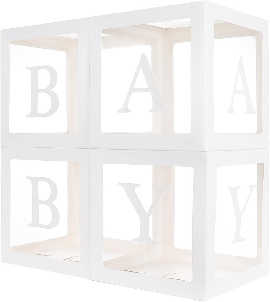 Baby Boxes with 12 Letters for Baby Shower, Baby Shower Decorations for Boy