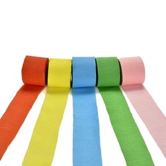Wood Pulp Crepe Paper Roll Assorted Color for Festival Party Ceiling Decorations