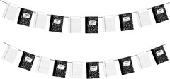 Back to School Banner Paper Backdrop,2 Pack Composition Notebook Classroom Decor