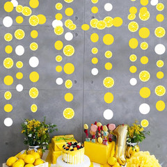 63 Ft Lemon Party Decorations Yellow White Circle Dots Garland Polka Dot Hanging