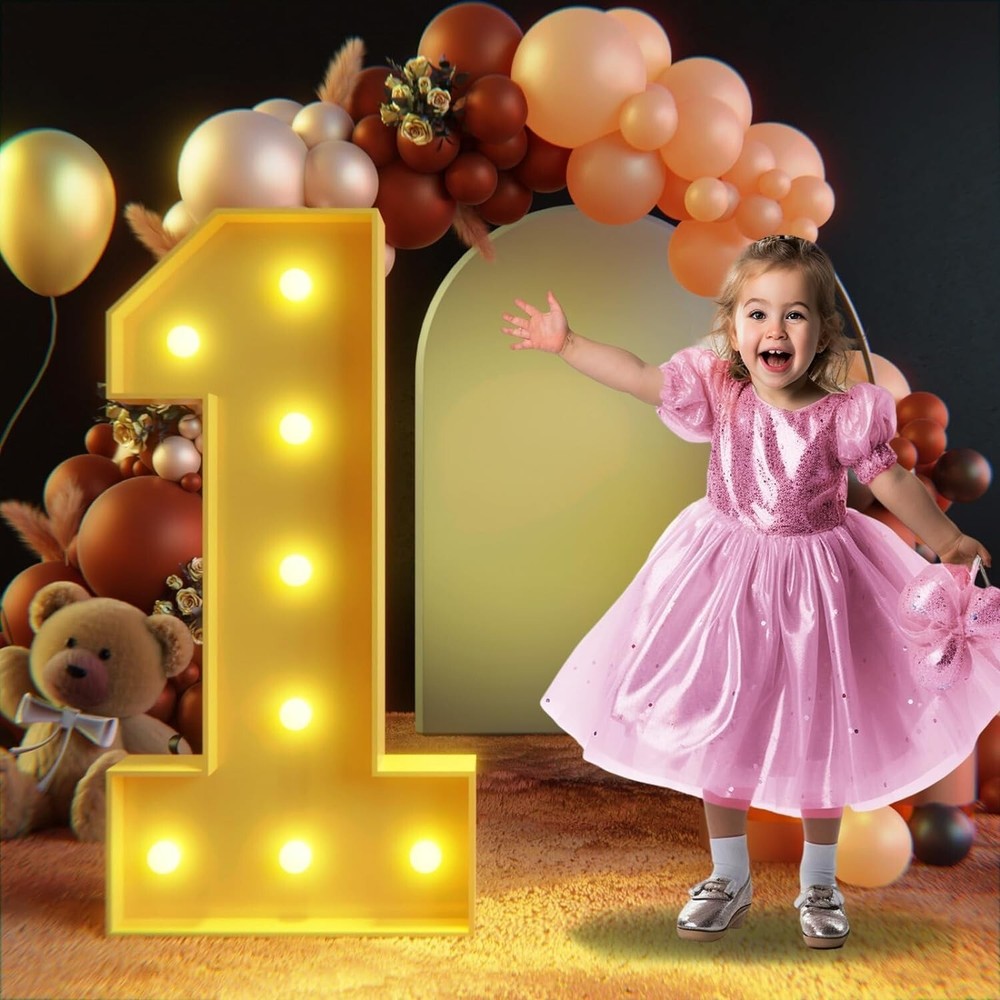 3FT White Marquee Light Up Number 1 For Parties, Celebrations
