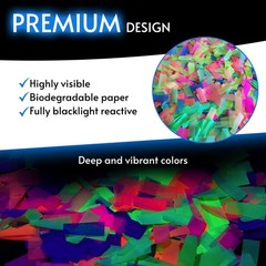 20000 Pieces Reactive Confetti | Premium UV Fluorescent Glow Party Gift for D…