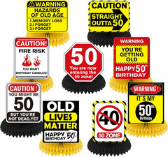 9Pcs 50Th Birthday Honeycomb Centerpieces Funny 50Th Birthday Decorations for Ad