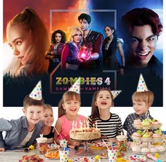 Zombies 4 Party Supplies Backdrop Banner Poster Vinyl 5x3ft Theme Party