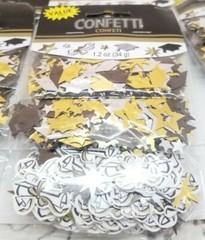 12 Gold Silver Black 1.2 Oz Confetti Graduation Packets Party Supplies Lot Of 12