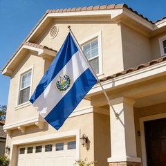 Flag, Flag of 3×5 Ft – Polyester Lightweight Flags with 2 1 Pc El Salvador