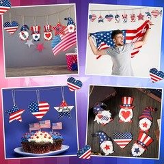 24 Decorative Wooden Gnome Ornaments for 4th of July & Memorial Day Celebrations