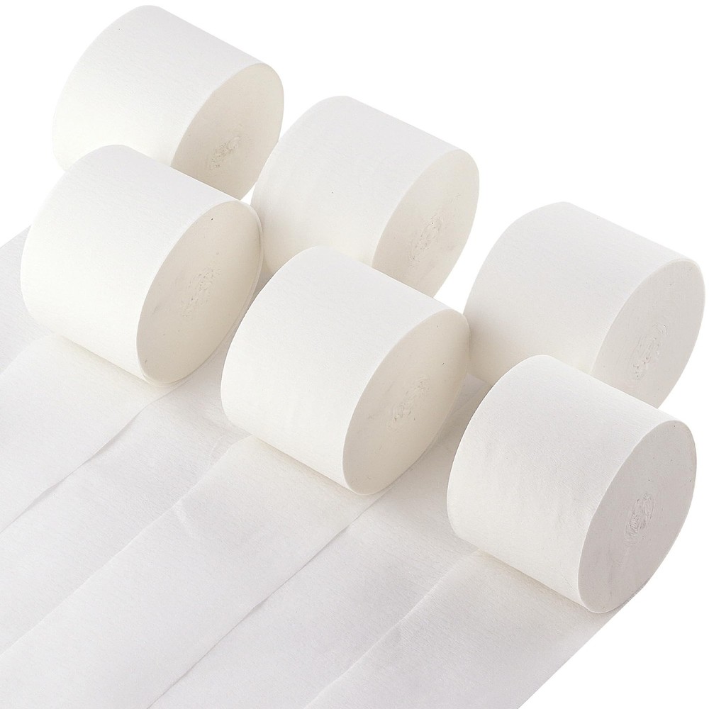 6 Rolls White Crepe Paper Streamers 738 FT Birthday Wedding Party Decor