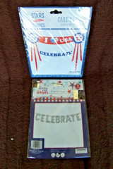 Holiday Patriotic July 4th Air Filled Mylar Balloons and Cake Banner Set