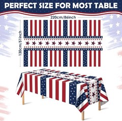 Festive 2-Pack Red, White & Blue Tablecloths for July 4th Celebrations – 52×87
