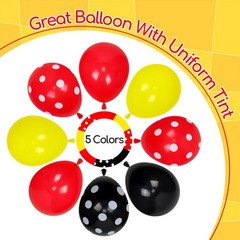 60pcs Red and Yellow Balloons 12inch with Red Print Confetti Black and Yellow…