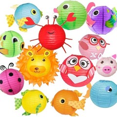 Round Paper Lantern 8/12/16inch Regular Shade Festive Lanterns Home Decoration