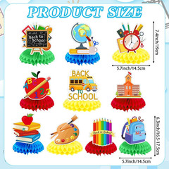 10 Pcs Back to School Decorations, First Day of School Table Toppers Honeycomb O