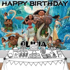Moana Personalised Custom Banner Backdrop Party Decorations Birthday Gift