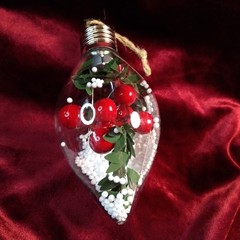 Christmas Tree Bauble LED Light Up Decoration Christmas Pendant Plastic Hanging