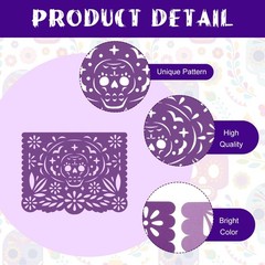 60 Pieces Mexican Party Banners Altar De Ofrendas Supplies Kit Dia De Los Muerto