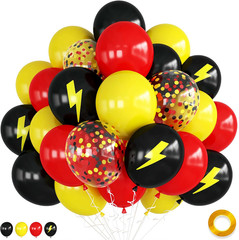 Black and Yellow Balloons, Bat Theme Balloons Hero Birthday Decorations, Yellow