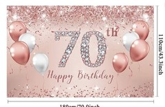 70th Birthday Decorations(Rose-Gold&Black)