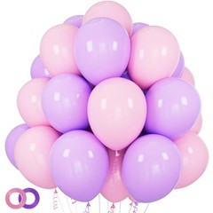 Pink and Purple Balloons 100 Pack 12 inch Light Pink Purple Latex Balloons fo…