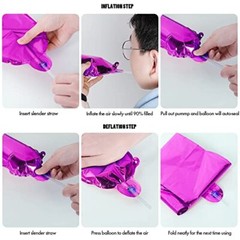 Happy Birthday Banner 13pcs 16 Inch Mylar Foil Balloon & Light string Hot Pink