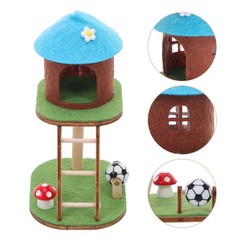 Miniature Cat Climber Wooden Durable Cat Tree Accessory for Dollhouse
