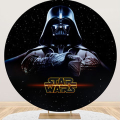 Round Star Wars Backdrop Happy Birthday Photo Studio Background Party Supplies
