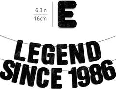 Pre-Strung Black Glitter Banner, Happy 40th Birthday Decorations for Men, 40 …