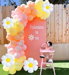 Daisy Balloon Garland Arch Kit Macaron Pastel Pink And Yellow Boho Groovy Par…